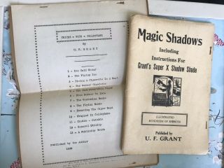 U F Grant - Magic Shadows (1935) & Tricks With Cellophane (1932) - Vintage