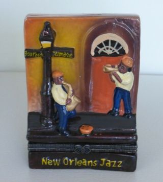 Orleans P&a Jazz Ceramic Trinket Box Bourbon St.  & Dumaine