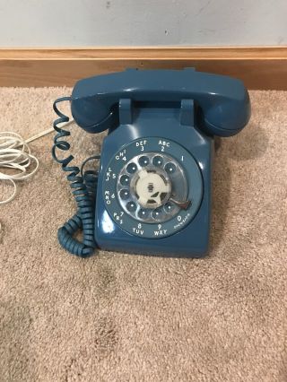 Rotary Dial Telephone Cadet Blue Desk Vintage 1970 