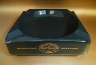Vintage Partagas English Black Cigar 7 " Square Ashtray Seton Pottery England