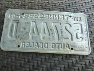Tennessee Dealer License Plate 52744 - D 2
