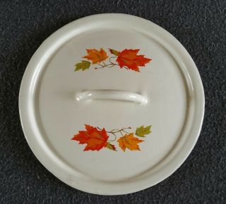 Descoware Cast Iron Enamel (2) Saucepans Pots White Maple Leaf 18 with (1) Lid 3