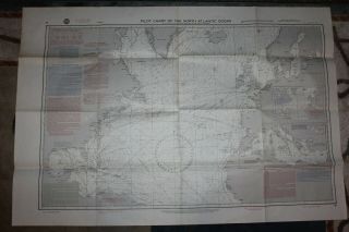 Pilot Chart Of The North Atlantic Ocean 1976 - Handling Alongside - Navy Defense