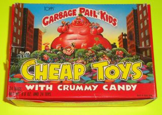 1986 Topps Garbage Pail Kids Toys Toy & Crummy Candy Display Box Full 24pk