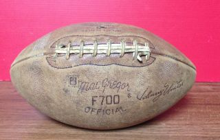 Vintage Leather Macgregor F700 Johnny Unitas Signature Football