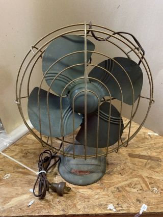 Antique Vintage Dominion Electric Oscillating Fan Old Fan 13”