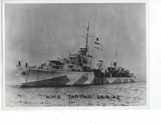 Warship Photo Hms Tartar G - 43 (f - 43)