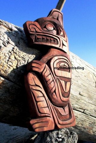 Northwest Coast First Nations Native Wooden Art Carving: Bear Signed,  Indigenous