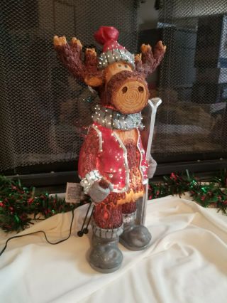 Holiday Christmas Decoration Electric Color Changing Fiber Optic Moose Org Box 6