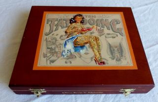 Wooden Cigar Box,  Man Cave Item,  Vintage Images Of Tattooed Ladies
