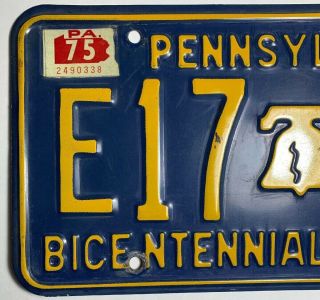 1976 Pennsylvania Bicentennial License Plate 2