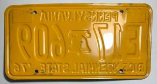 1976 Pennsylvania Bicentennial License Plate 4