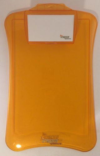 Inspra Pharma Drug Rep Big Orange Plastic Clipboard / Notepad Doctor Nurse Rare