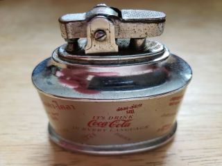 Vintage " Coca Cola " Lighter In " All Languages " A Very Unique Collectible Item