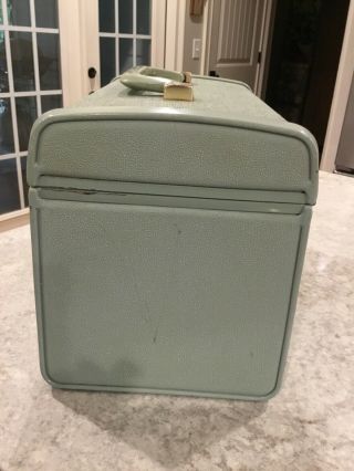 Vintage Samsonite Ultralite Robin Egg Train Case Overnight Luggage W/Tray & Key 4