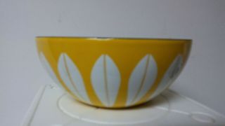 Vintage Cathrineholm Yellow Enamel Lotus Bowl 5.  5”