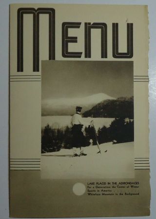 York Central Rr 1941 Folder Menu - Lake Placid Cover - The Pacemaker