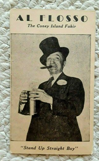Al Flosso,  Magician The Coney Island Fakir Promotional Postcard