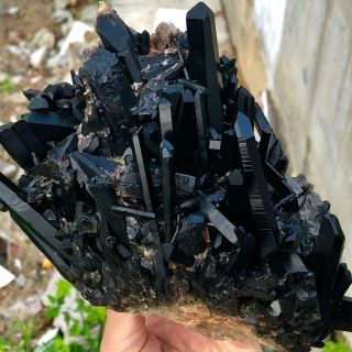 3.  13lb Natural Black Quartz Crystal Cluster Mineral Specimen Rare 758