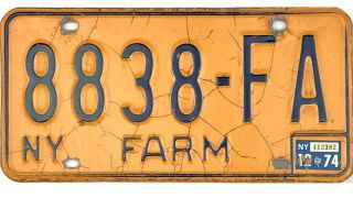 99 Cent 1974 York Farm License Plate 8838 - Fa Natural Sticker Nr