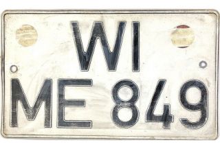 99 Cent 1956 - 1994 West Germany Wiesbaden License Plate Me849