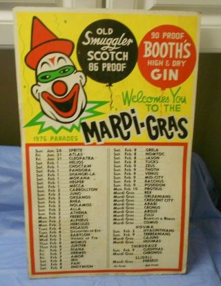 1975 Mardi Gras Parade Scedule Old Smuggler Scotch Booth 