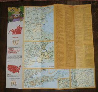 C1980 Advertising Brochure Map Guide To Mcdonalds North Eastern Usa Locations