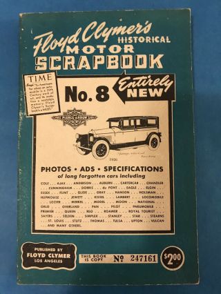 Floyd Clymer’s Historical Motor Scrapbook No.  8 Pre - Owned