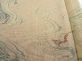 2Z06z60 Vintage Japanese Kimono Silk FABRIC Light pink Suminagashi dyeing 63.  8 4