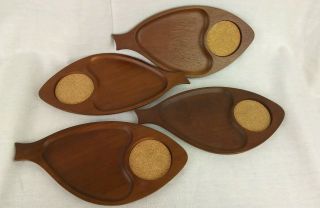Standard Specialty Eames Mcm Mid Century Modern Wood Fish Serving Trays 4