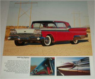 1959 Ford Galaxie Skyliner Hardtop Convertible Car Print (salmon & White, )