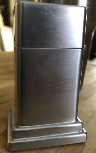 1950s Zippo Table Top Lighter Brushed Stainless Pat Pend 2517191 5 Barrel Hinge