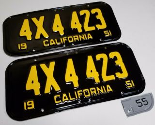 California License Plates Restoration Service 1951 1952 1953 1954 1955 Tabs Tags