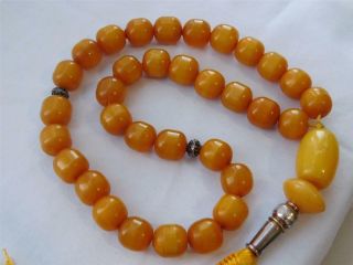 Vintage German Brown Sandeloos / Bakelite 33 Beads Tasbih,  11 " Long