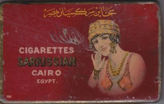 Egypt Armenia 1930 Cigarettes & Tobacco Tin Case Sarkissian Cairo 11 X 7 Cm
