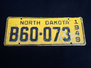1949 North Dakota License Plate Aluminum Waffle Style B60 - 073
