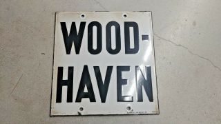 Nyc Subway Pillar Sign Woodhaven Boulevard Queens Ny Collectible Old Station Art