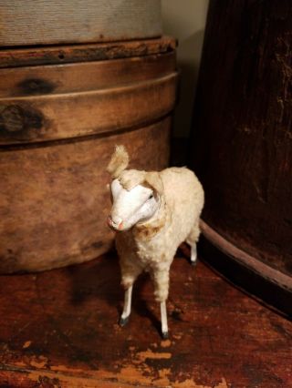 Wooly Stick Leg Sheep Putz Germany German Composition Nativity Antique