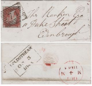 1844 Qv Cute Tiny Coldstream Cover With A Fine 1d Penny Red Imperf Stamp