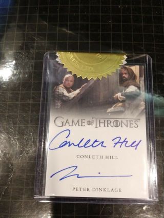 Game Of Thrones Season 7 Peter Dinklage Conleth Hill Dual Autograph 9 Case Card