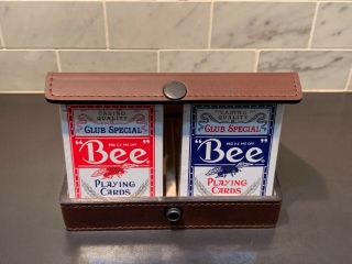 Vintage Bee Playing Card Set With Leather Case