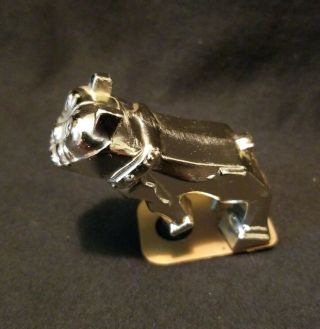 Vtg Small Gold Plated Mack Truck Bulldog Hood Ornament Figure w/ Bracket 3