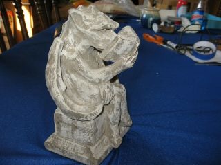 Vintage Gargoyle Statue 1996 Hpi " The Bookworm " Stone Decor 0207w
