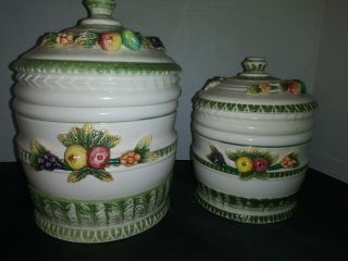Fruit Harvest Canisters Set Of 2 Large And Small