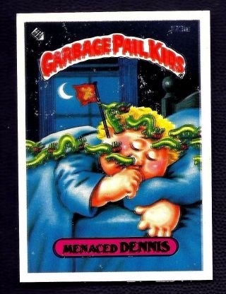 Menaced Dennis 1986 Topps Garbage Pail Kids Error Black Out Blur Dark Variation