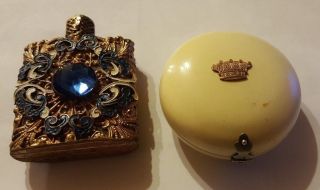 One early 20th Century French Compact and a Filegriee Perfume Bottle 2