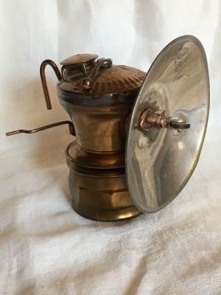 Antique Miner Light Auto Lite Carbide Brass Universal Lamp Co Mining Made In Usa