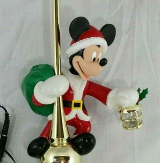 Disney Mickey Mouse Mr Christmas Tree Topper Lights Moves Santa Claus 90s