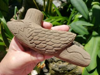 Mississippian Sandstone Bird Effigy Pipe Indian Artifact Relic Ceremonial