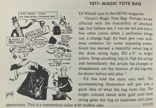Vintage U.  F.  Grant Magic Mini Tote Change Bag Trick MAK UF 2
